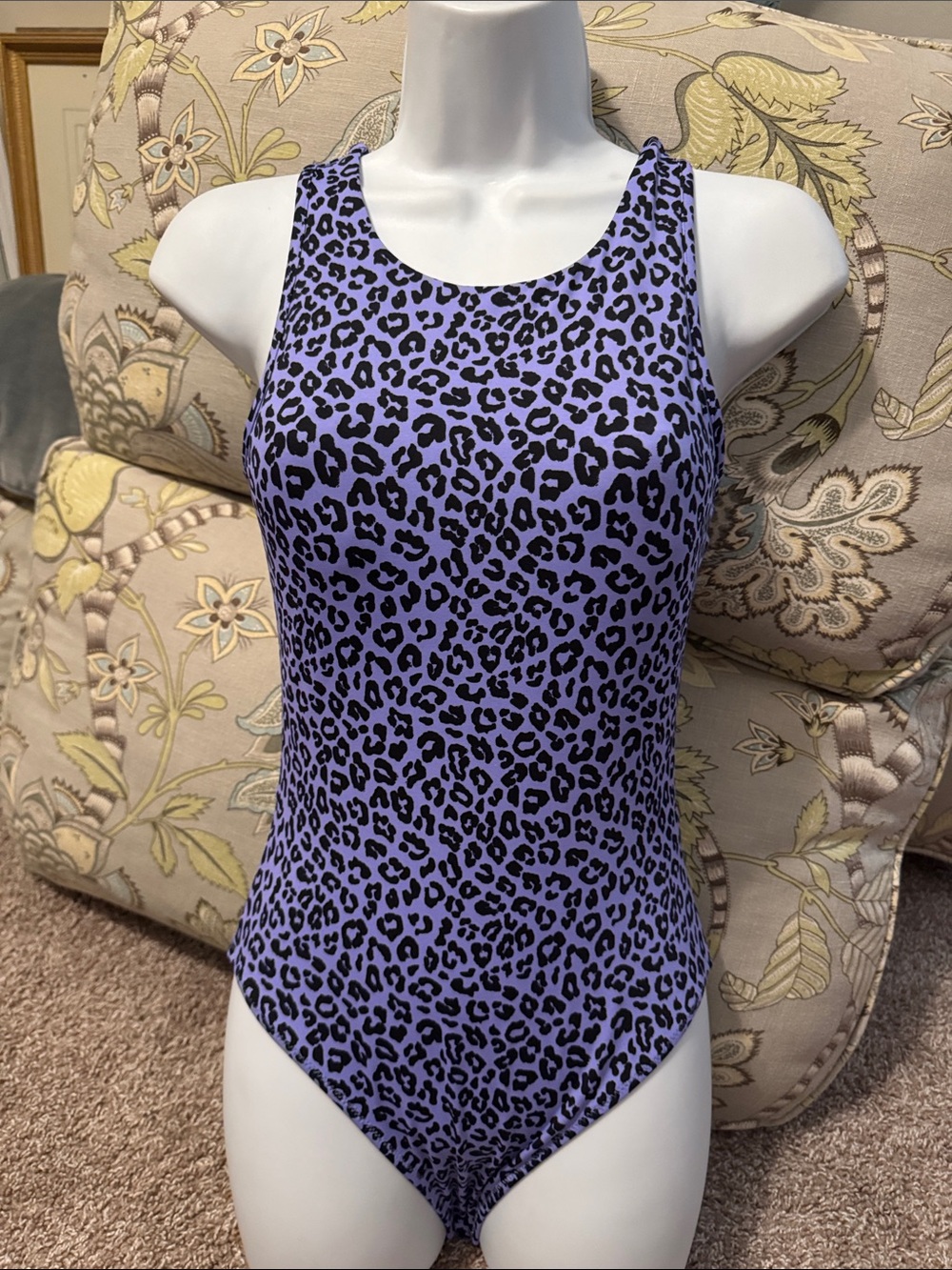 Women’s Purple Leopard Print One-Piece Swimsuit